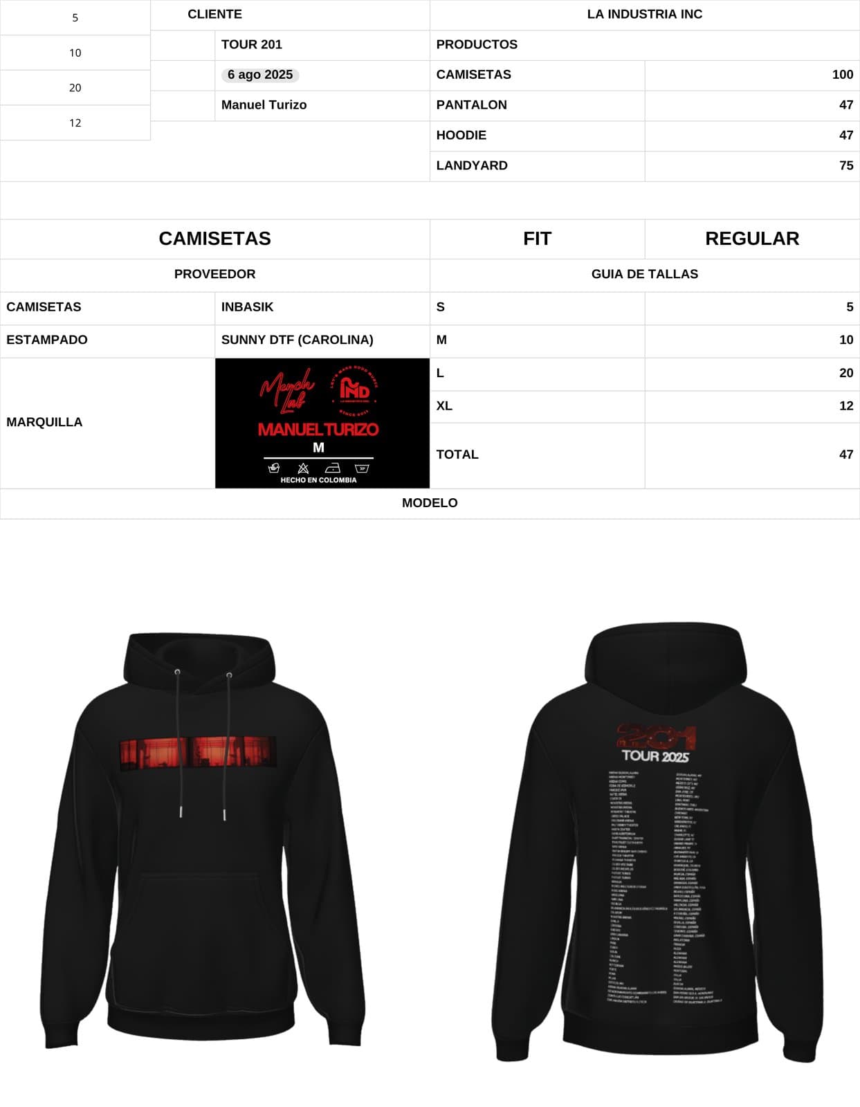 Merchandising producido por Merch Lab
